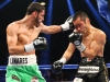 LAS VEGAS, NV - MARCH 8: Jorge Linares (green/white trunks) and Nihito Arakawa (black trunks) during their 10 round lightweight fight at the MGM Grand Garden Arena on March 8, 2014 in Las Vegas, Nevada. (Photo by Ed Mulholland/Golden Boy/Golden Boy via Getty Images) *** Local Caption ***Jorge Linares; Nihito Arakawa
